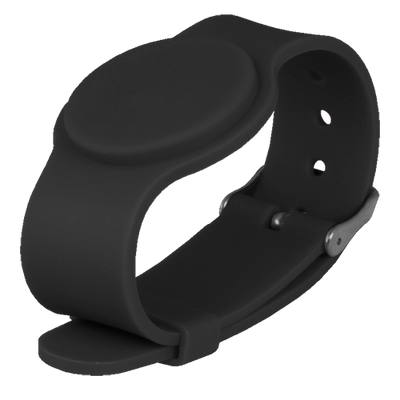 Proximity Bracelet - Radio Frequency ID - Passive MF | Maximum security - 13.56 MHz frequency - Black color - Adjustable strap by points