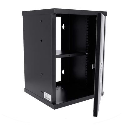 Armario rack de pared - Hasta 9U racks de 10" - Hasta 15 kg de carga - Con canales para cables - Bandeja incluida - Fondo 300 mm