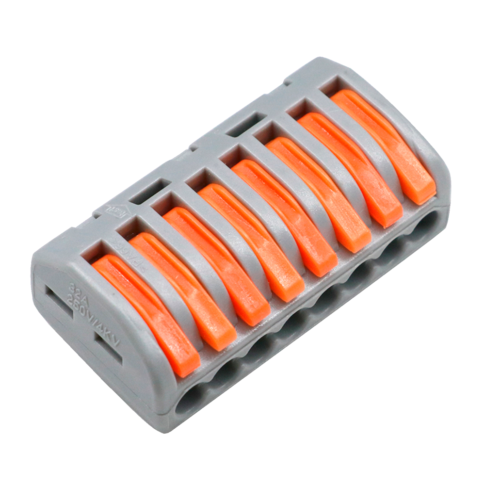 Safire -  Conector de Cable - 1 Entrada y 7 Salidas  - Calibre del cable 28 ~ 12AWG - Sección 0.08 m²~ 4 mm² - 10 unidades
