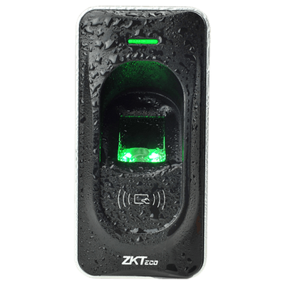 Access reader - Access by fingerprint and MF card - LED and acoustic indicator - RS485 - Compatible with ZK-INBIO - Suitable for outdoor IP65