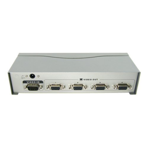 Moltiplicatore di segnale VGA - 1 ingresso VGA - 4 uscite VGA - VGA, SVGA, XGA, Multisync - Distanza massima ai monitor: 65 metri - Alimentazione DC 9 V