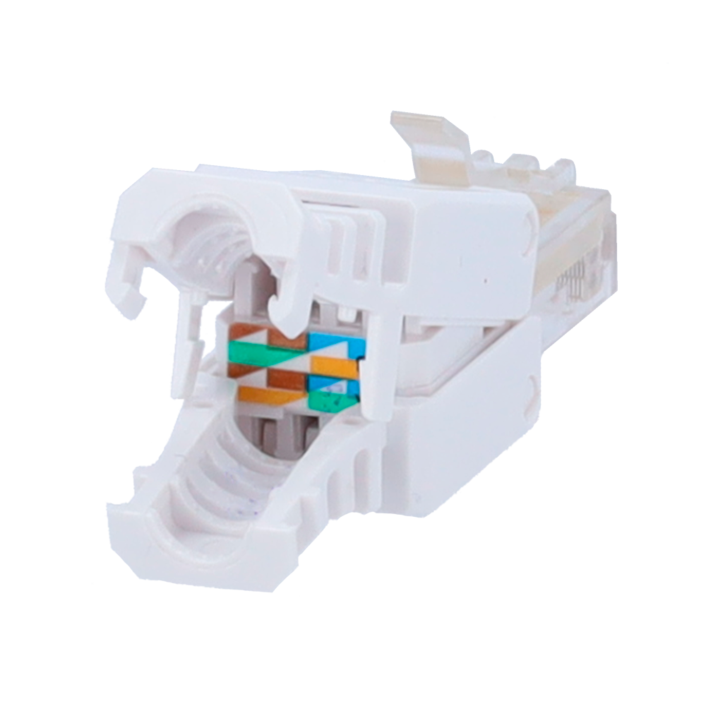 UTP cable connector - RJ45 output connector - UTP category 5E compatible - Easy installation without the need for tools