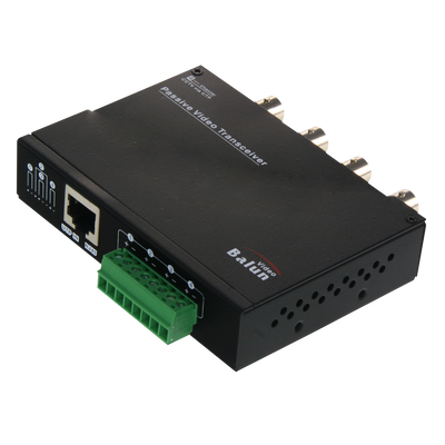 Video Balun for HDTVI / HDCVI / AHD /CVBS - 4 Passive Channels - Includes 4 BA612P-HACs - BNC &amp; RJ45 Connection - Distance: 180 ~ 440m