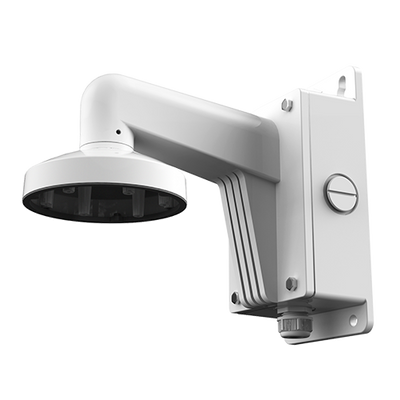 Wall support with connection box - Suitable for domes - Suitable for outdoor use - White color - Hollow pin