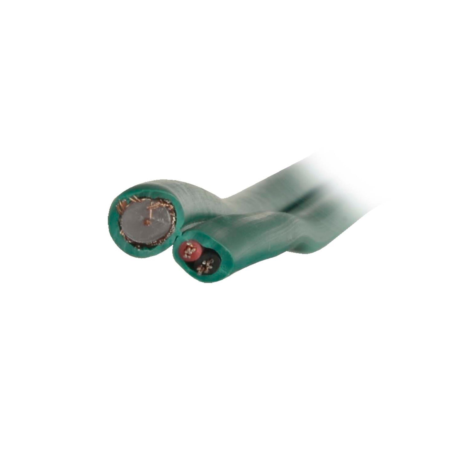 KX6 coaxial cable - Video and power - 100 meter reel - Green blanket - separate parallel cables - Low losses