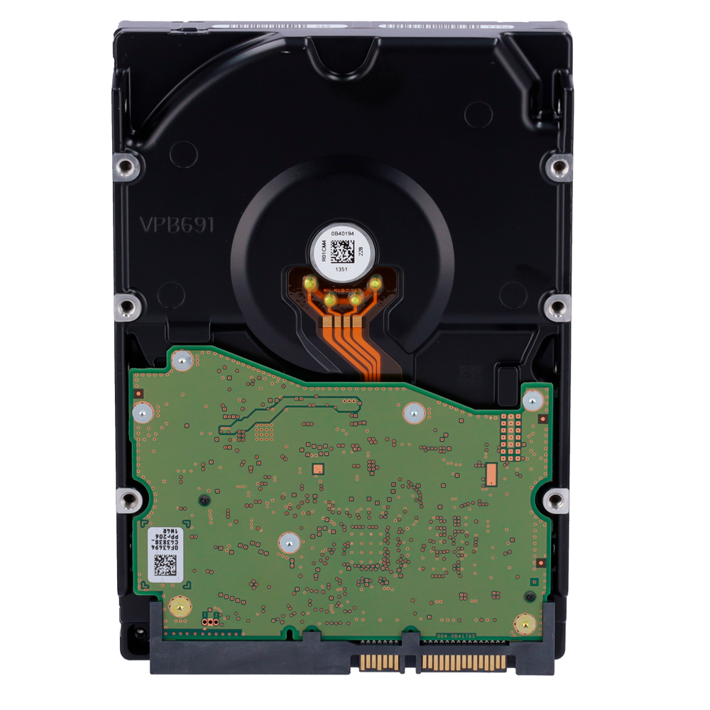 Western Digital hard drive - Designed for smart videos 24/7 - 10 TB capacity - SATA 6 Gb/s interface - Model WD8001PURA - Supports 64 high definition cameras