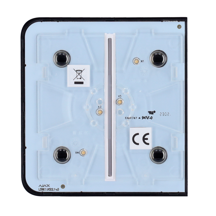 Ajax - LightSwitch SideButton - Touch panel for double light switch - Compatible with AJ-LIGHTCORE-2G - LED backlight - Non-contact side touch panel - Black color