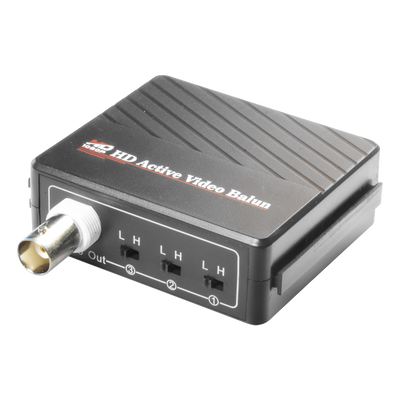 Active transceiver - Optimized for HDTVI / HDCVI / AHD - 1 video channel - BNC/UTP 4 pins - Distance: 400 ~ 700 m - Receiver / Compatible with BA615A-TX