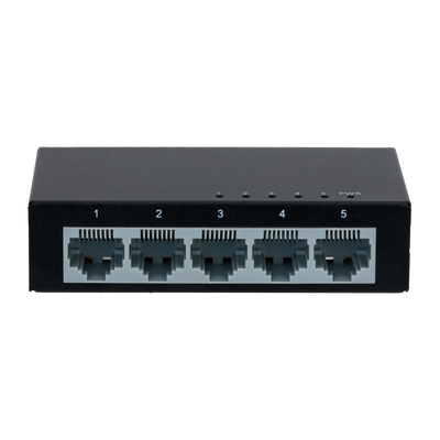 Switch Branded Fast Ethernet - 5 puertos RJ45 - Velocidad 10/100Mbps - Buffer mejorado para transmisión de video - Plug and Play - Carcasa Metálica para mayor robustez