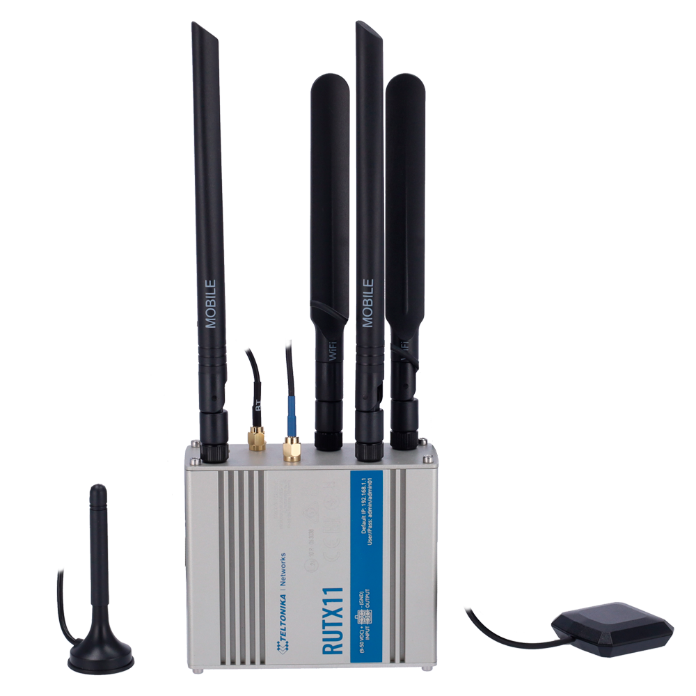 Teltonika Router 4G Industriale - Dual SIM 4G Cat 6 - Wi-Fi 5 - Bluetooth LE 4.0 - Posizionamento GNSS - 4 porte Ethernet RJ45 Gigabit