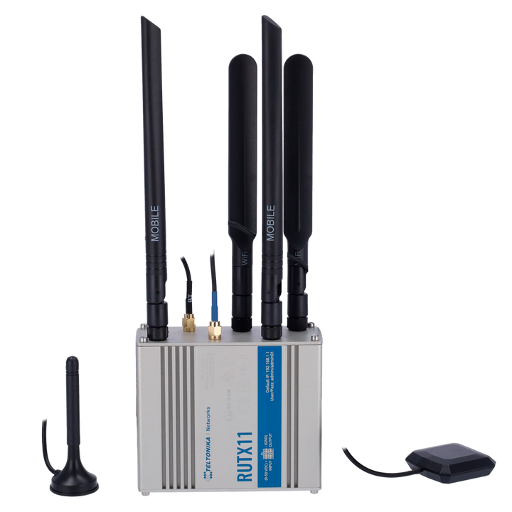 Teltonika Router 4G Industriale - Dual SIM 4G Cat 6 - Wi-Fi 5 - Bluetooth LE 4.0 - Posizionamento GNSS - 4 porte Ethernet RJ45 Gigabit