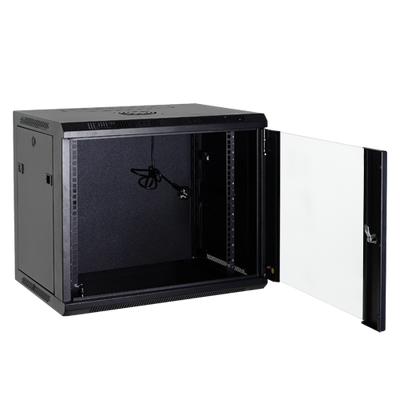 Armadio rack a parete - Fino a 4U rack da 19" - Fino a 60 Kg di carico - Con ventilazione e passacavi - Ventilatore incluso - Ciabatta da 6 prese incluida