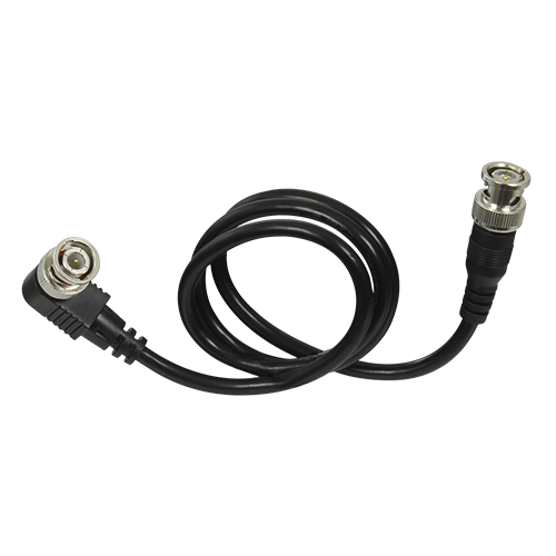RG59 coaxial cable - Elbow male BNC connector - Straight male BNC connector - 60cm long - Video - Low loss