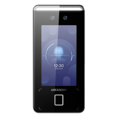 Control de acceso y asistencia - Reconocimiento facial, huella, tarjeta MF, QR y PIN - 3.000 usuarios | 150.000 registros: TCP/IP, WiFi, USB, RS485 y Wiegand | IP65 - Controlador integrado (sensor, botón y relé) - iVMS-4200 | Hik-Conectar