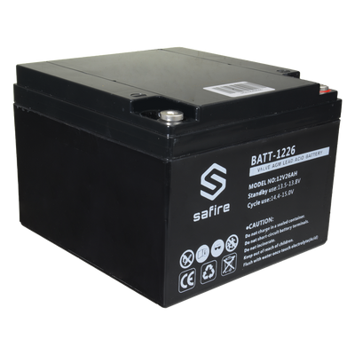 Rechargeable battery - AGM lead-acid technology - Voltage 12 V - Capacity 26 Ah - 182 x 166 x 126 mm / 8400 g - For backup or direct use