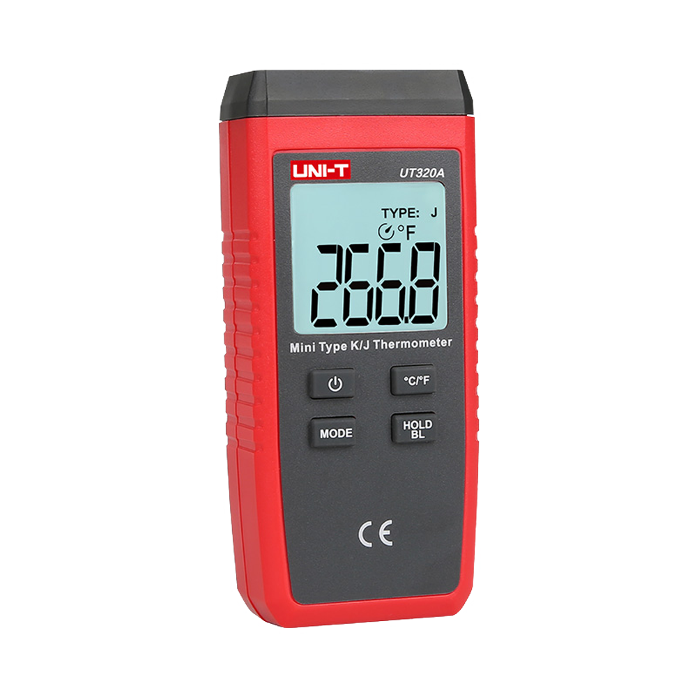 Thermometer with K and J type probes - Backlit display - High accuracy - Resistant to falls from 1m - Automatic shut-off