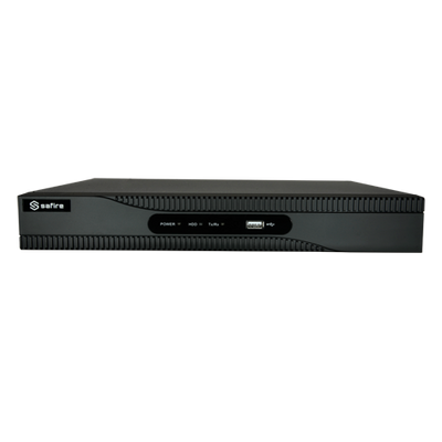 Videoregistratore 5n1 Safire H.265+ - Risparmia spazio e larghezza di banda - 4 CH HDTVI / HDCVI / AHD / CVBS / 1 IP - 4Mpx LiteHDTVI/1080p (12FPS) - Uscita HDMI Full HD, VGA e BNC (CVBS) - Allarmi (4/1) | 1 CH audio / 1 HDD