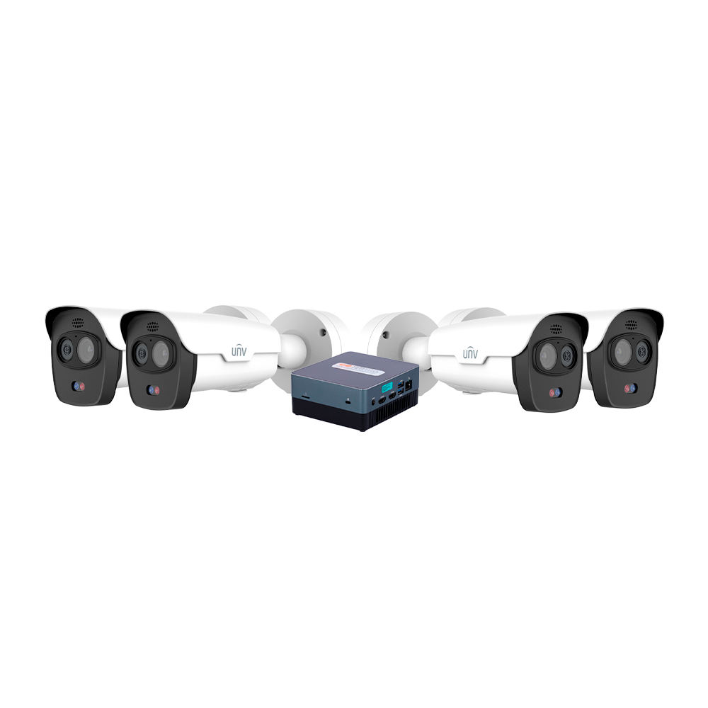 Kit Videologic VLN-IALITE-2+2 - Include 4 canali IA espandibili a 6 - Risoluzione max CIF - Non include modulo di uscita - 4 x telecamere Uniview UV-TIC2621SR-F3-4F4AC-VD
