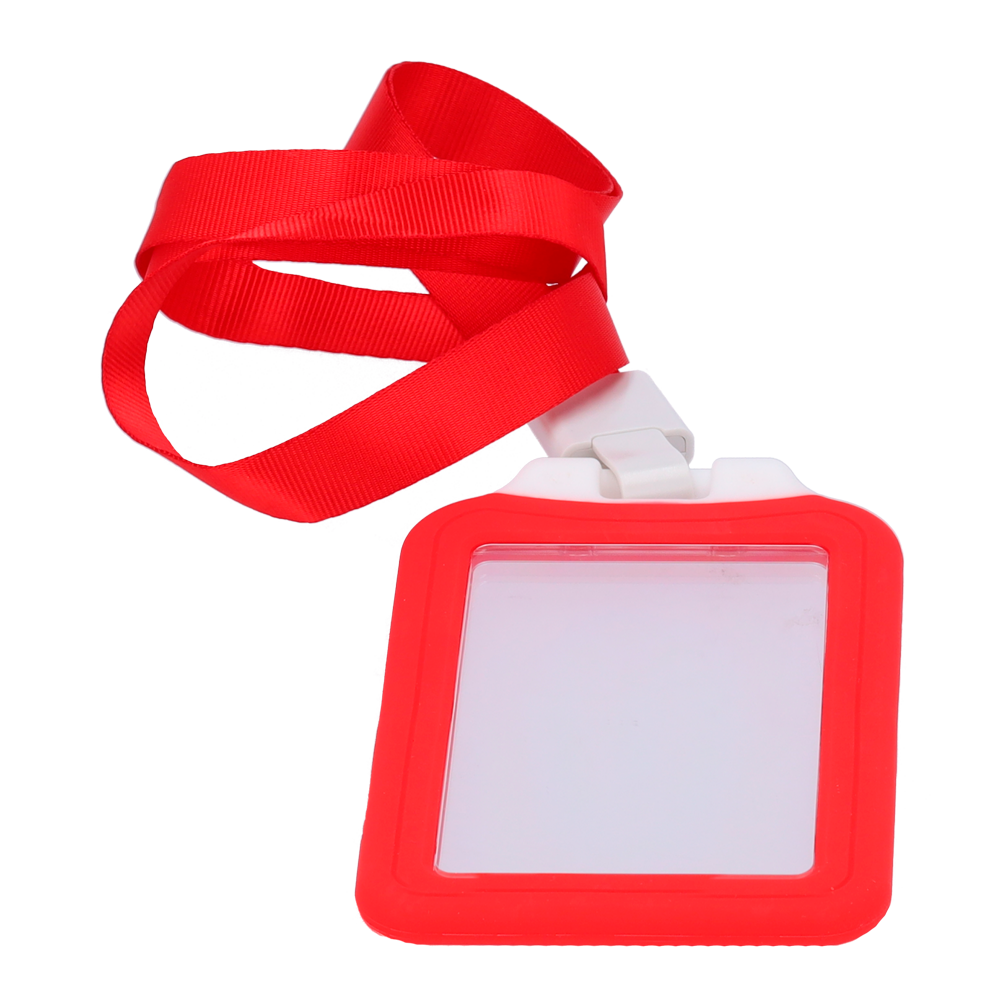 Tarjeta holder - Vertical arrangement - Protective plastic sheets - Made in silicone - Red color