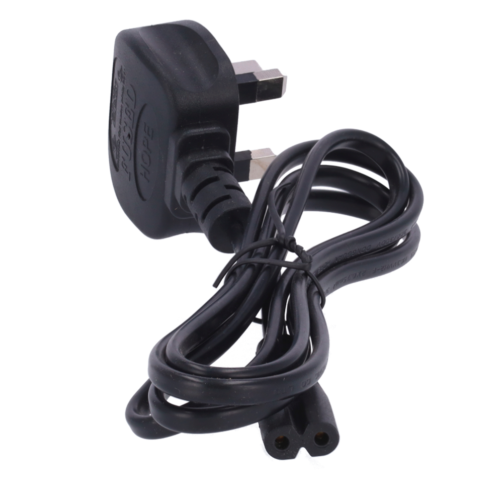 Cavo per collegare - Connettore QT2 - Compatibile con spine inglesi 3 PINES - Fusibile di protezione - 250VAC / 13A MAX - 140cm lungo - Innowatt