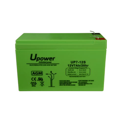 Upower - Rechargeable battery - AGM lead-acid technology - Voltage 12 V - Capacity 7.0 Ah - 93.5 x 151 x 65 mm / 2180 g - For backup or direct use