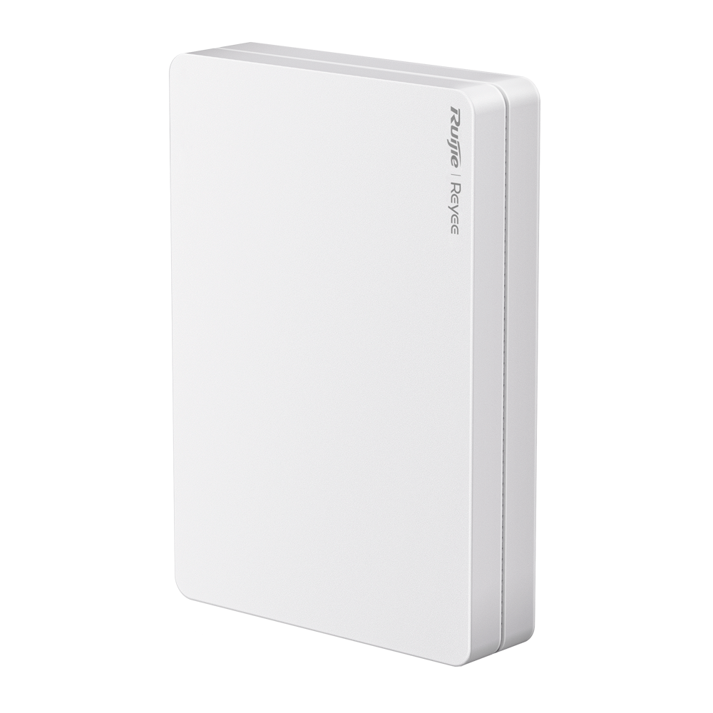 Reyee - AP de Pared Omnidireccional Wi-Fi 6 - Frecuencia 2.4 y 5 GHz / 160MHz Ancho de Canal - Rendimiento Wi-Fi hasta 3000 Mbps - Antenas MU-MIMO 2x2 en 2.4GHz, 2x2 en 5GHz - Instalación cajas mecanismo / 4 Puertos RJ45