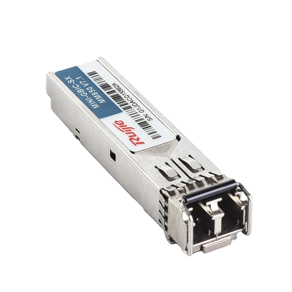 Módulo transceptor SFP Ruijie - Longitud de onda 850 nm - Fibra multimodo - Conector LC dúplex - Distancia máxima 550 m - 1,25Gb/s - 1000Base-SX