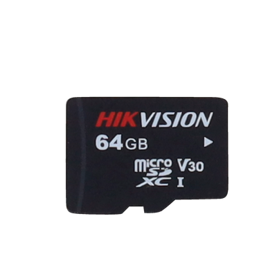 Tarjeta de memoria Hikvision - Tecnología 3D TLC NAND - 64 GB de capacidad - Clase 10 U3 V30 - Más de 3000 ciclos de lectura/escritura - Apta para dispositivos de videovigilancia