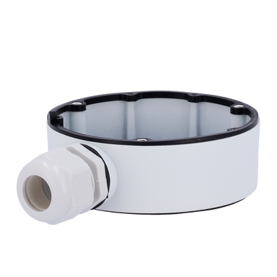 Junction box - For dome cameras - For outdoor use - Roof or wall installation - White color - Cable gland