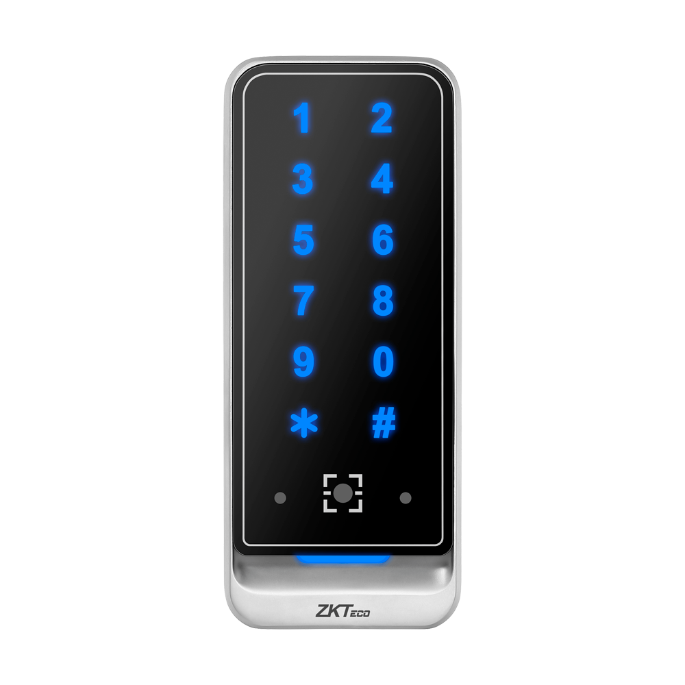 Lettore di accesso - Accesso tramite codice QR, scheda EM e PIN - indicatore LED e acustico - Wiegand 26/34 | RS485 - Compatibile con i controller ZKTeco - Adatto per esterni IP65