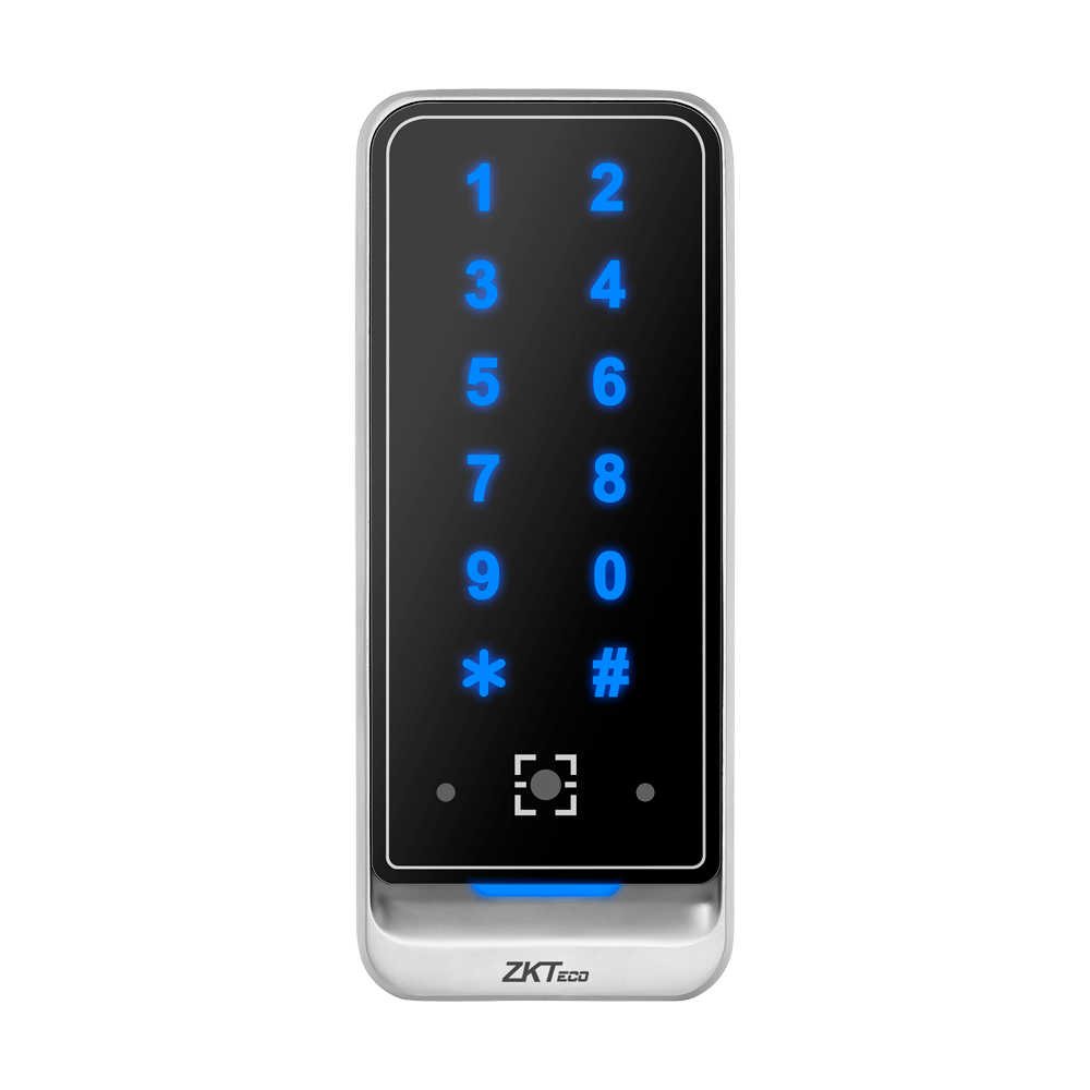 Lector de acceso - Acceso mediante código QR, tarjeta EM y PIN - Indicador LED y acústico - Wiegand 26/34 | RS485 - Compatible con controladores ZKTeco - Apto para exterior IP65