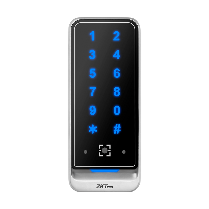 Lettore di accesso - Accesso tramite codice QR, scheda MF e PIN - indicatore LED e acustico - Wiegand 26/34 | RS485 - Compatibile con i controller ZKTeco - Adatto per esterni IP65
