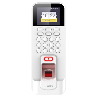 Control de acceso y presencia - Huellas, teclado y tarjeta EM - 3.000 registros / 100.000 registros - TCP/IP, USB, RS485, Wiegand y Relay - Control integrado | Modo Presencia - Software Safire Control Center | el color blanco