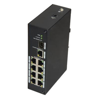 X-Security - Desktop Switch - 8 RJ45 Ports + 1 GIGA Uplink + 1 SFP - 10/100 Mbps Speed ​​- Plug &amp; Play - Energy Saving Technology