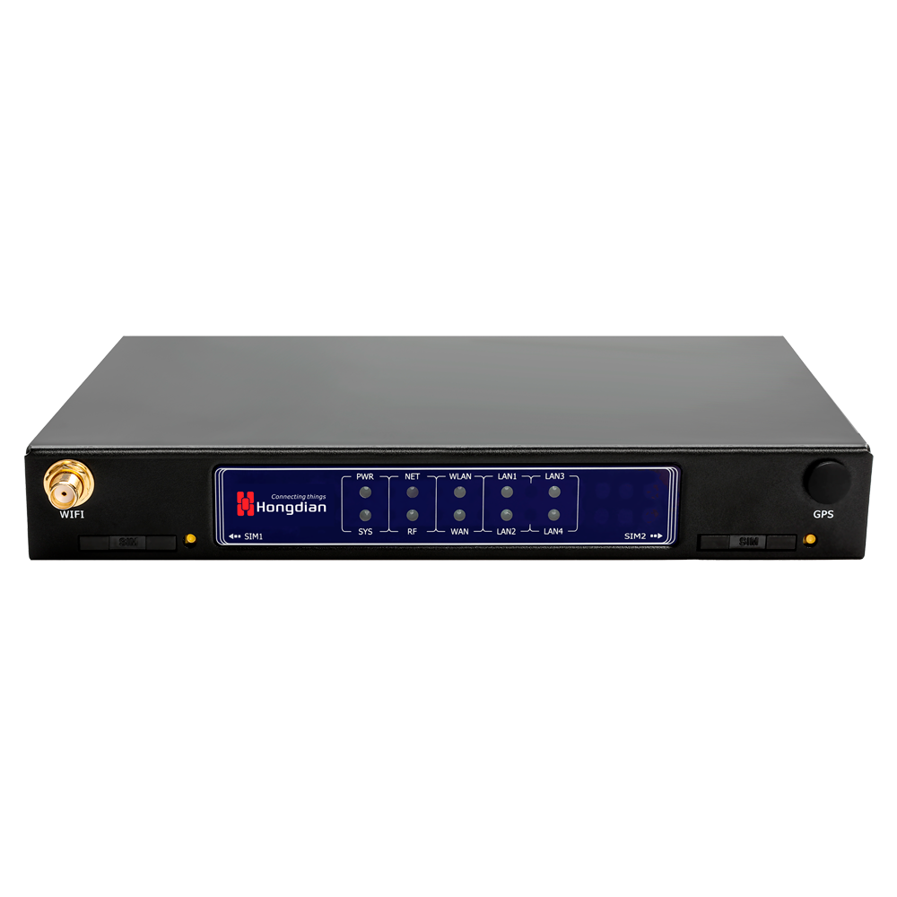 Hongdian Router Industriale 4G - 4G Cat 4 - GPS - 5 porte Ethernet RJ45 Fast Ethernet  - Dual SIM Dual Modem  - Porte RS232/RS485 - Wi-Fi 802.11b/g/n 2.4GHz