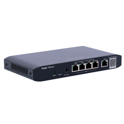 Enrutador controlador de nube Reyee - 5 puertos RJ45 10/100 /1000 Mbps - 4 puertos PoE+ 802.3af/at / Máximo 54W - Admite hasta 2 WAN para conmutación por error o equilibrio - Ancho de banda de hasta 600 Mbps - Servidor VPN IPSec, L2TP, PPTP