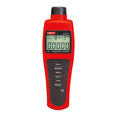 Portable Digital Tachometer - Up to 99999 RPM - 100000 Count Backlit LCD Display - Maximum, Minimum and Average Values ​​- Auto Shut Off