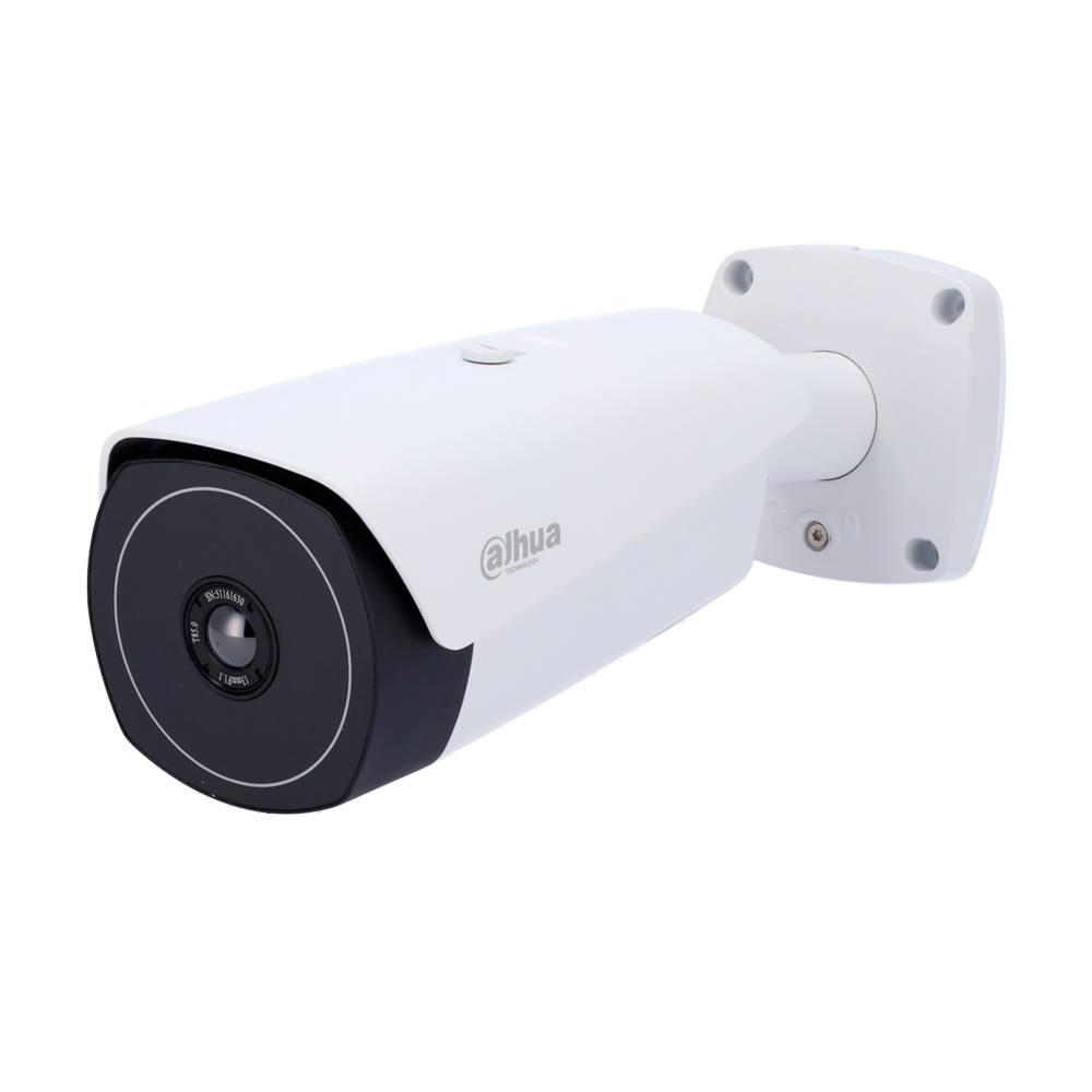 Telecamera termica IP - 640x512 VOx - Sensibilità termica &lt; 40mK - Consente la misurazione della temperatura - Rilevazione antincendio e allarme - Audio | Allarmi | Scheda SD