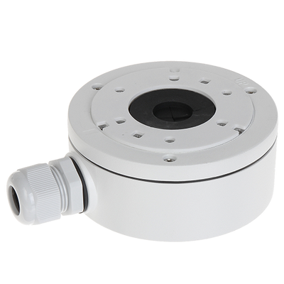 Scatola di giunzione - Per telecamere dome o bullet - Installazione a tetto o parete - Per esterni - Colore bianco - Pin cavo