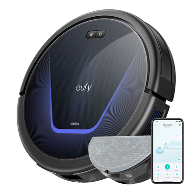 Robot Aspirapolvere Eufy by Anker - Potenza massima di 4000 Pa - Capacità del serbatoio 400 ml Polvere, 200 ml Acqua - Tecnologia BoostIQ™️ / Navigazione Dinamica - Mappatura Vari Piani  - Compatibile con Amazon Alexa e Google Assistant
