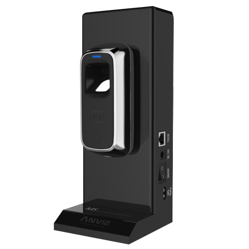 KIT demo control de accesos ANVIZ - Huellas dactilares y tarjeta EM-RFID - 2.000 registros / 50.000 registros - TCP/IP, RS485, miniUSB, Wiegand Anviz - Incluye soporte personalizado y cerradura - ANVIZ CrossChex incluido