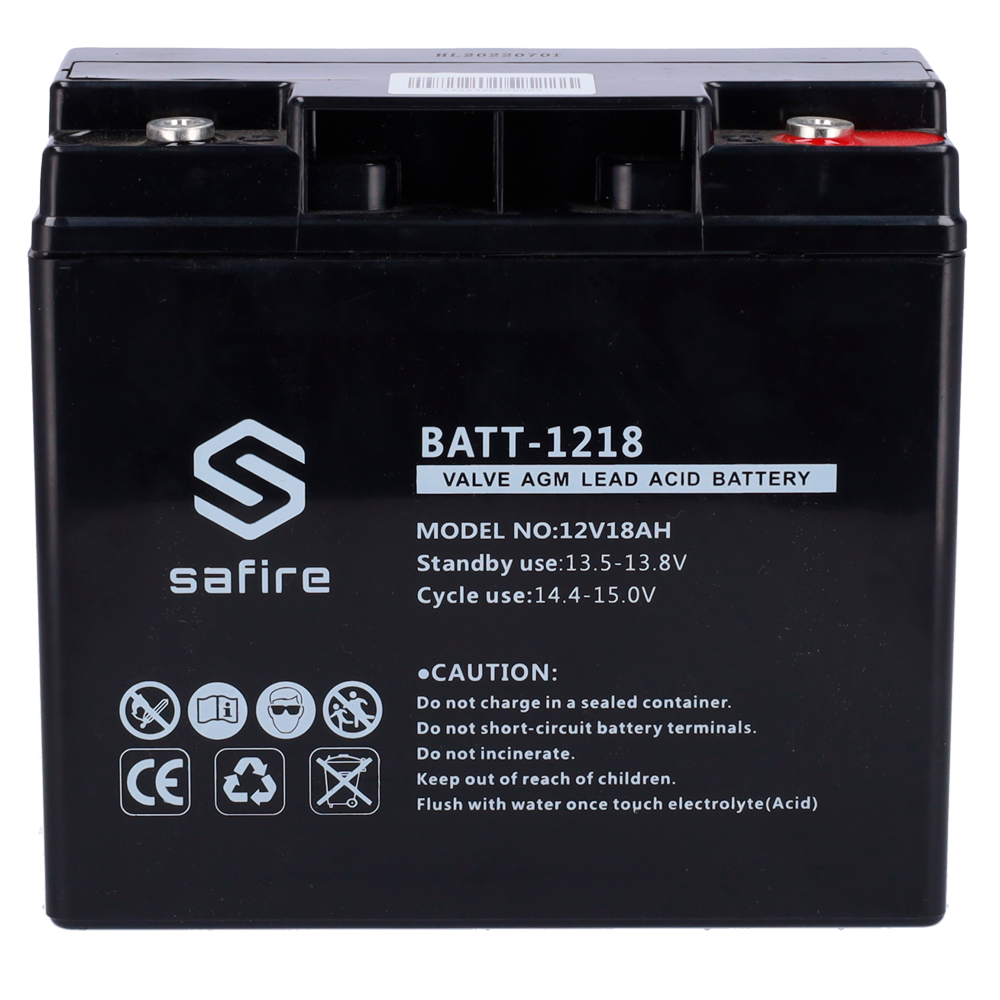 Batteria ricaricabile - Tecnologia piombo-acido AGM - Voltaggio 12 V - Capacità 18 Ah - 168 x 181 x 77 mm / 5600 g - Per backup o uso diretto
