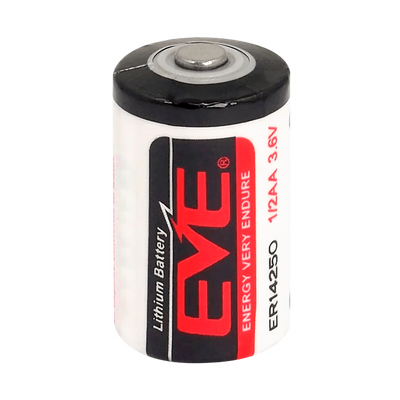 EVE - 1/2 AA / ER14250 battery - Voltage 3.6 V - Lithium - Nominal capacity 1200 mAh - Compatible with the products in the catalog
