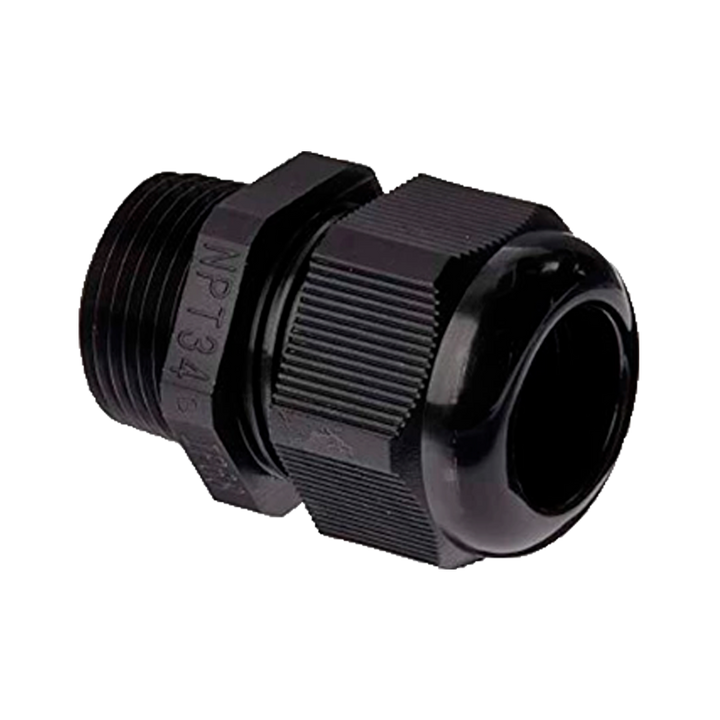 Waterproof fitting - Plastic - Diameter 13~18mm - IP68 - Black color