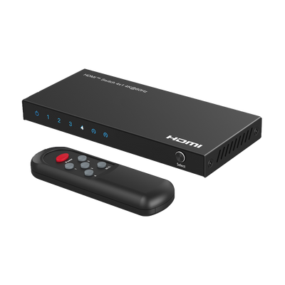 HDMI Switch - 4 HDMI Inputs - 1 HDMI Output - 4K@60Hz Resolution - Keyboard - Control with remote control