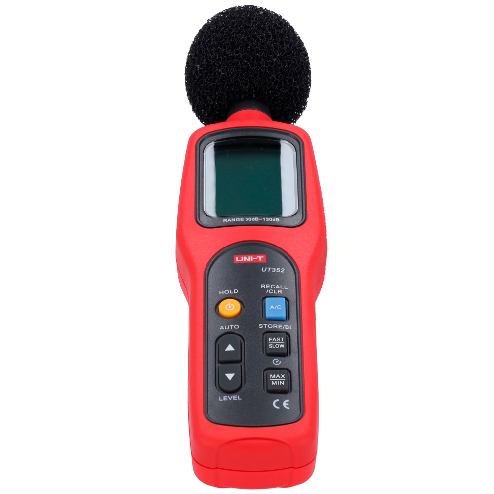 Sound Level Meter - Captures noise up to 130dB with fast response - Backlit LCD display | Memory - Ergonomic, lightweight design with intuitive interface - Auto power off