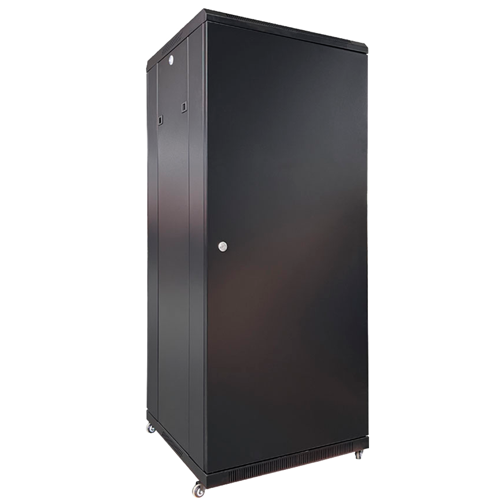 Armadio rack per pavimento - Fino a 27U rack da 19" - Fino a 800 Kg di carico - Con ventole e passacavi - 2 ventole, 2 vassoi e PDU 6 prese - Fornito assemblato