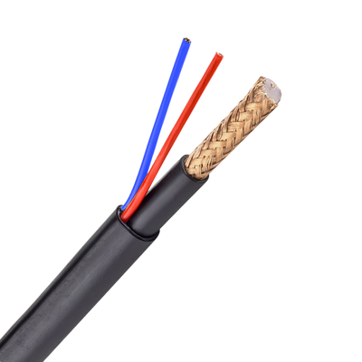 Cable combinado - Micro RG59 + fuente de alimentación - Bobina de 300 metros - Funda negra - Diámetro exterior 6,8 mm - Funda exterior LSZH
