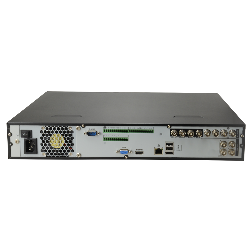 Videoregistratore digitale HDCVI - 4 CH HDCVI o CVBS / 4 CH audio / 2 CH IP - 720p (25FPS) / IP 1080p - Entrate/Uscite allarmi - Uscita VGA e HDMI Full HD - Ammette 4 hard disk