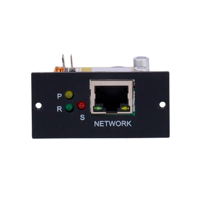 SNMP card for UPS monitoring - For installation on UPS slots and network connection - Compatible with Windows, Mac, Linux - UPS management via HTTP, SNMP and TCP/IP - CPU ARM 300MHz 32-bit - 64M SDRAM bytes